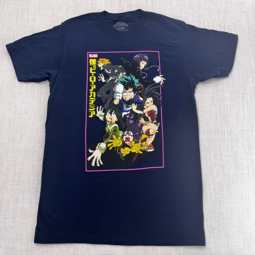 My Hero Academia Funimation Mens Blue Graphic‎ T-Shirt Deku Class 1-A Size M